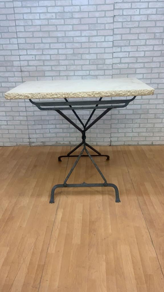 Vintage Adjustable Pietra Stone Top Bistro Style Coffee Table From Dennis and Leen