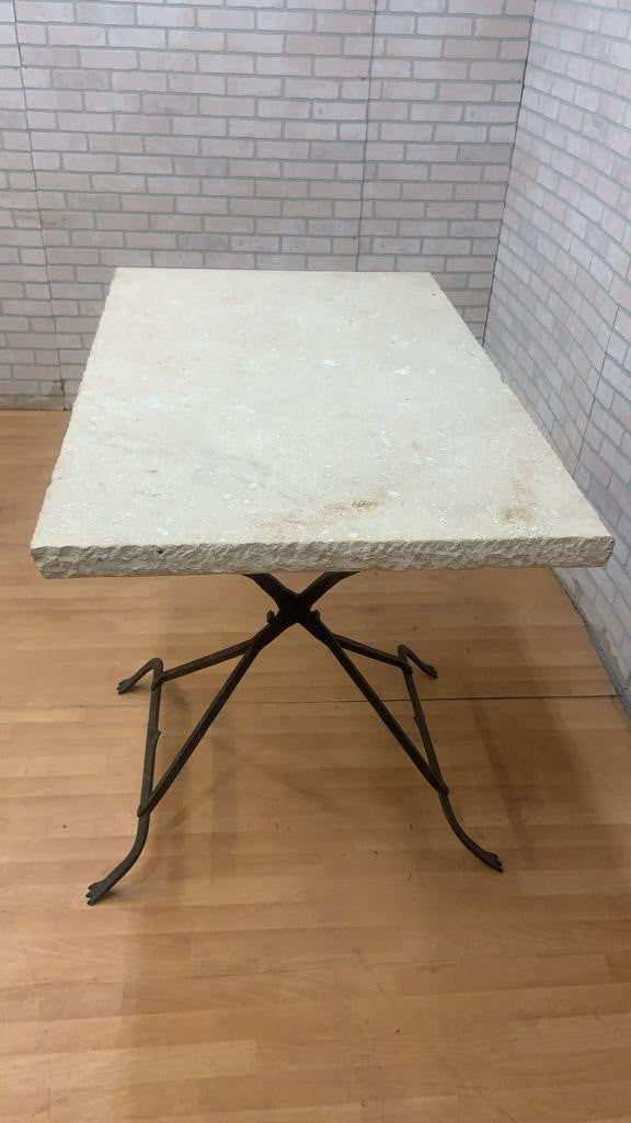 Vintage Adjustable Pietra Stone Top Bistro Style Coffee Table From Dennis and Leen