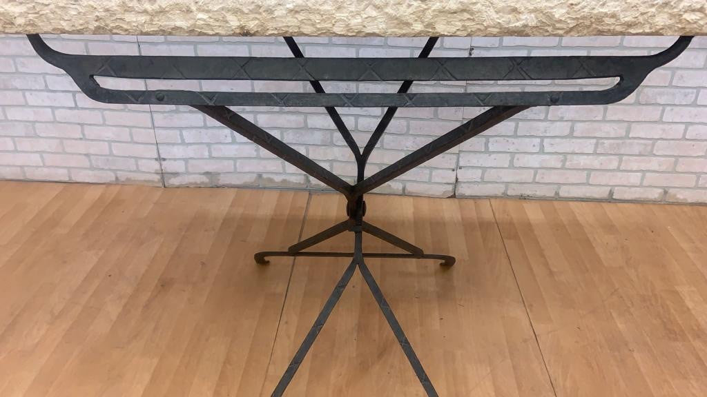 Vintage Adjustable Pietra Stone Top Bistro Style Coffee Table From Dennis and Leen