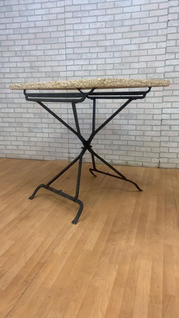 Vintage Adjustable Pietra Stone Top Bistro Style Coffee Table From Dennis and Leen