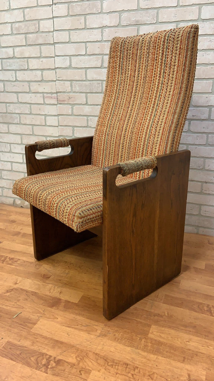 Mid Century Modern Lane Brutalist Paul Evans Style High Back Chair Dining Set - Set of 7