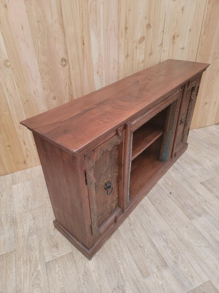 Antique Moroccan Rustic Reclaimed Wood Media Cabinet