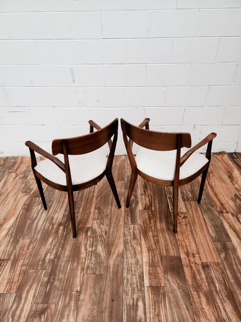 Vintage Kipp Stewart Designer Sculpted Walnut Side Armchairs for Drexel Declaration - Pair