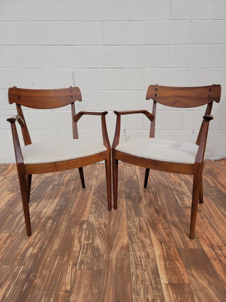 Vintage Kipp Stewart Designer Sculpted Walnut Side Armchairs for Drexel Declaration - Pair