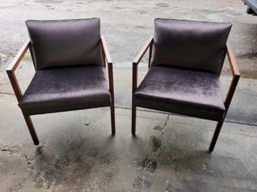 Mid Century Modern George Nelson Style Lounge Chairs Newly Upholstered - Pair
