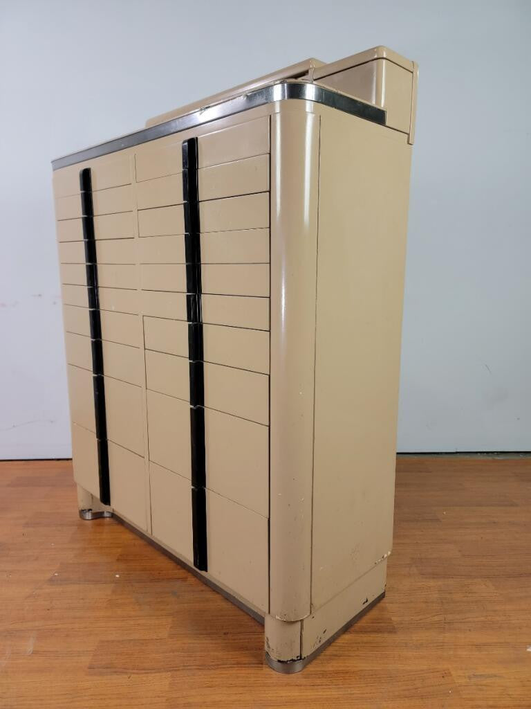 Art Deco Industrial Metal Dental Storage Cabinet