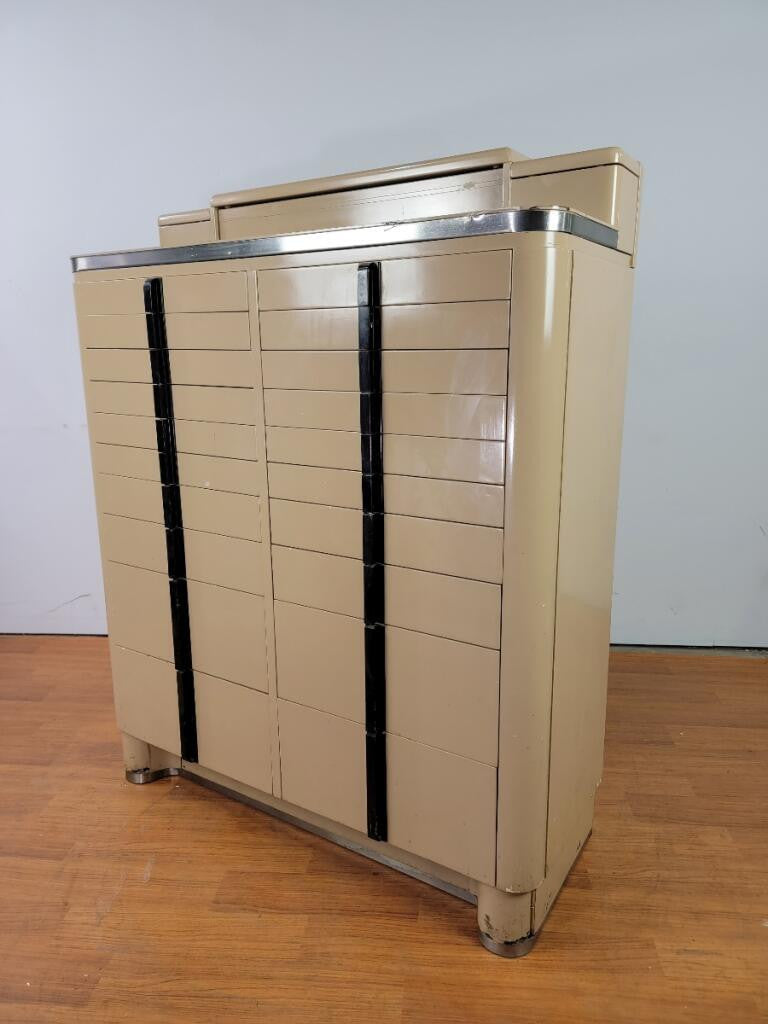 Art Deco Industrial Metal Dental Storage Cabinet