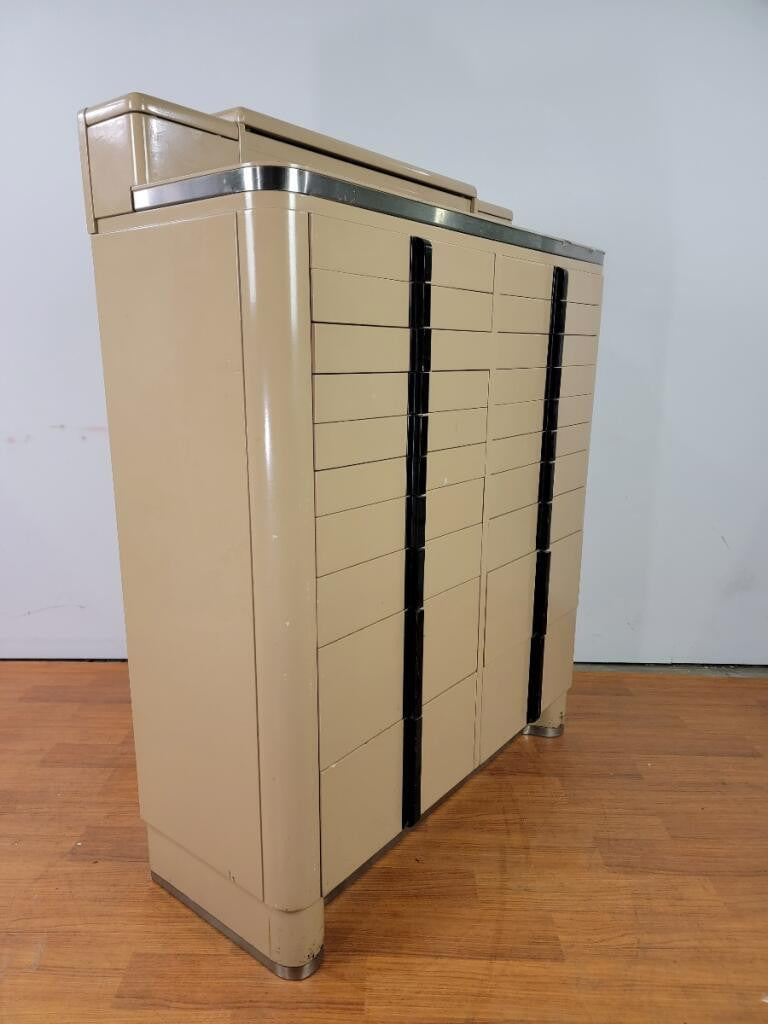 Art Deco Industrial Metal Dental Storage Cabinet