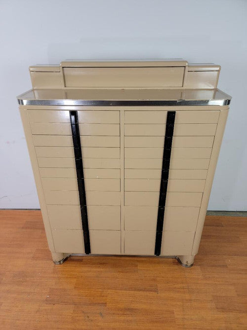 Art Deco Industrial Metal Dental Storage Cabinet
