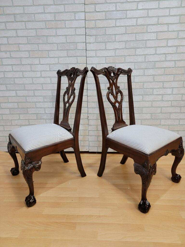 Vintage Set of Henredon Mahogany Ball-Claw Chippendale Dining Chairs