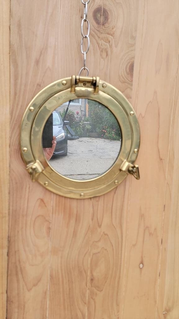 Vintage Nautical Brass Porthole Mirror