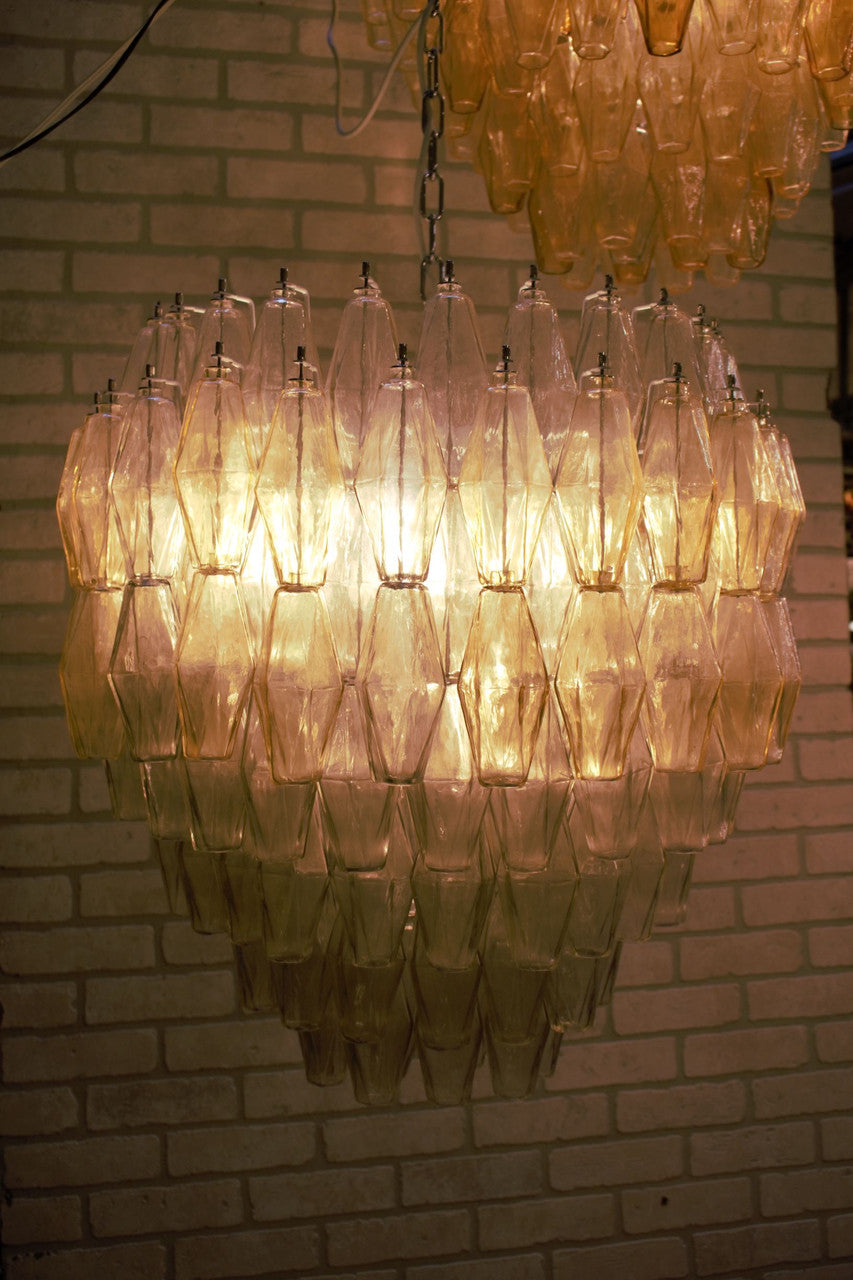 Vintage Modern Polyhedral Glass Chandelier by Carlo Scarpa for Venini, Italy