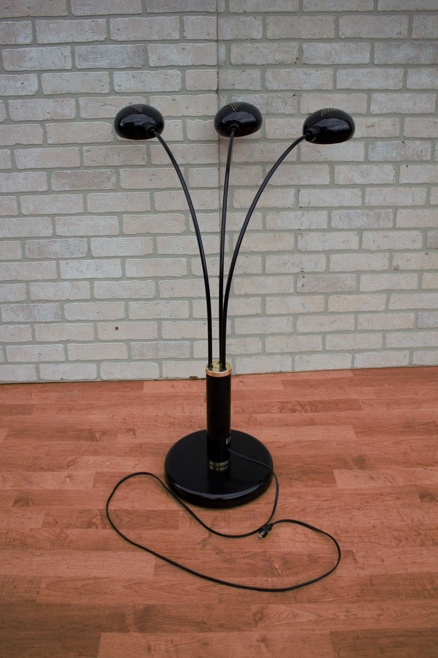 Mid Century Modern Multi-Arm Black Enamel Table Lamp