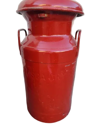 Vintage American Metal Hand-Crank Oil Lubster and Itasca Creamery Jug - Set of 2