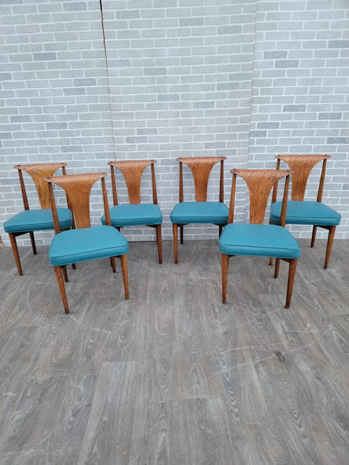 Mid Century Modern Lawrence Peabody for Nemschoff Model 304 Dining Chair Newly Upholstered In Leather - Set of 6