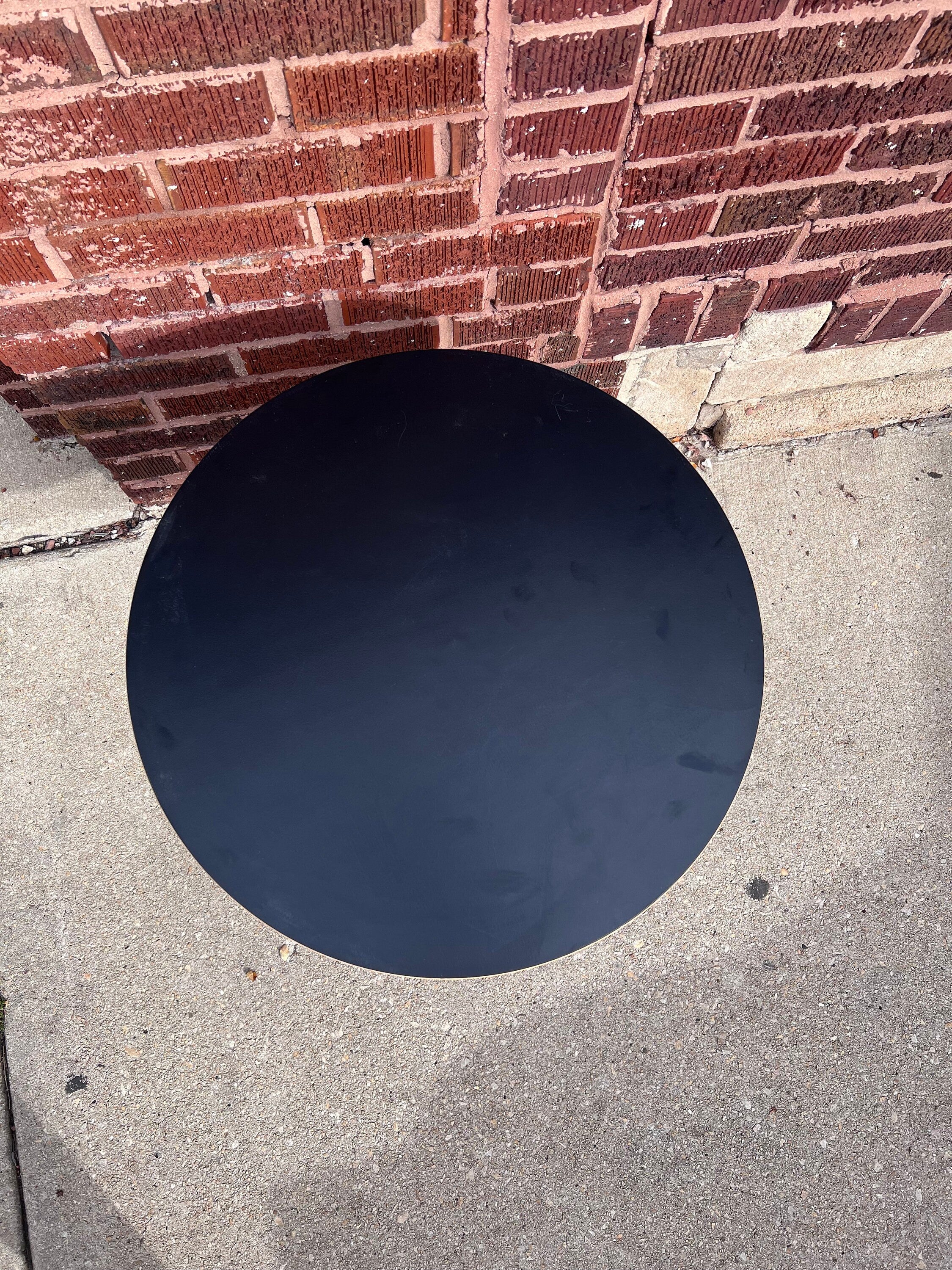 Mid Century Modern Eero Saarinen Black Tulip Table with Removable Tinted Glass Top