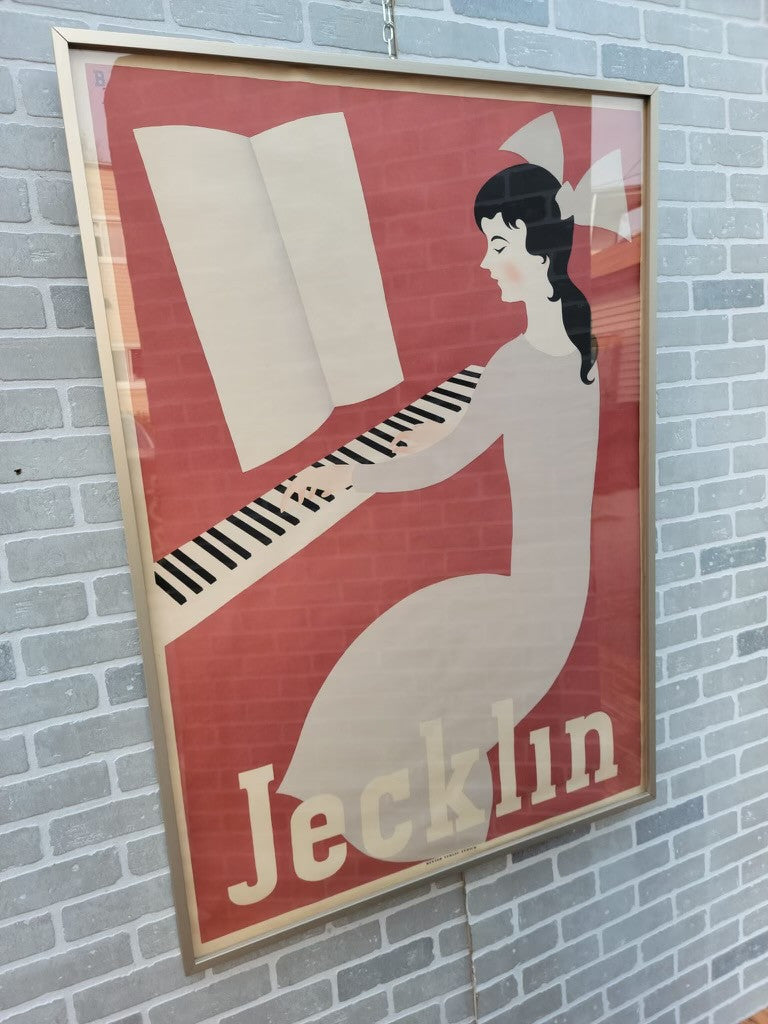 Art Deco French Jecklin Piano Framed Posted by Otto Baumberger