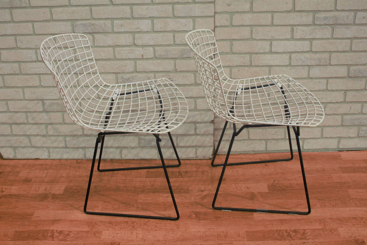 Mid Century Modern Harry Bertoia for Knoll Two Tone Side Chairs - Pair