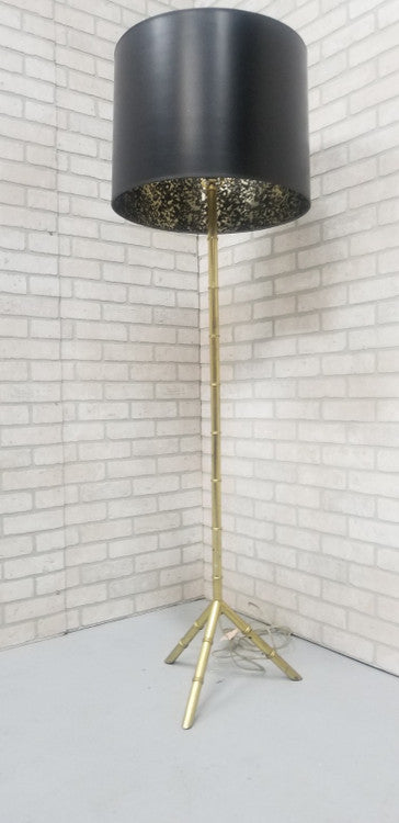 Vintage Neoclassical Faux Bamboo Tripod Floor Lamp in the Style of Jacques Adnet