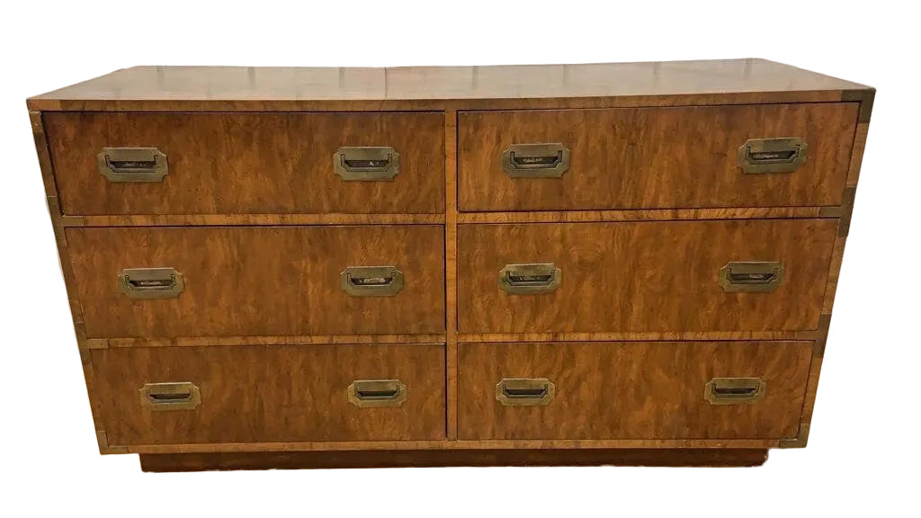 Vintage Campaign Style Dresser and Headboard by Dixie Campaigner Vintage Campaign Style Dresser and Headboard by Dixie Campaigner