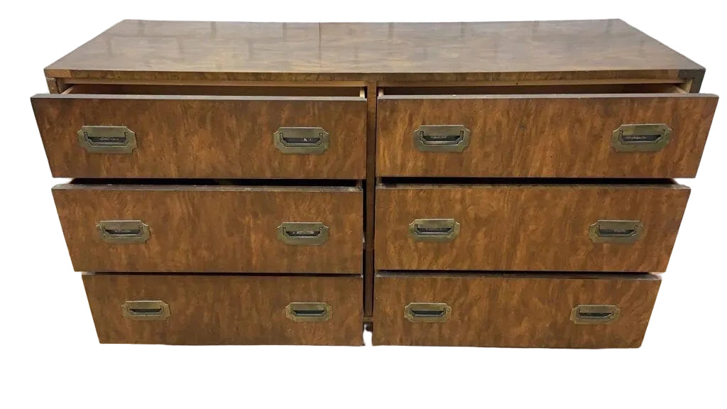 Vintage Campaign Style Dresser and Headboard by Dixie Campaigner Vintage Campaign Style Dresser and Headboard by Dixie Campaigner