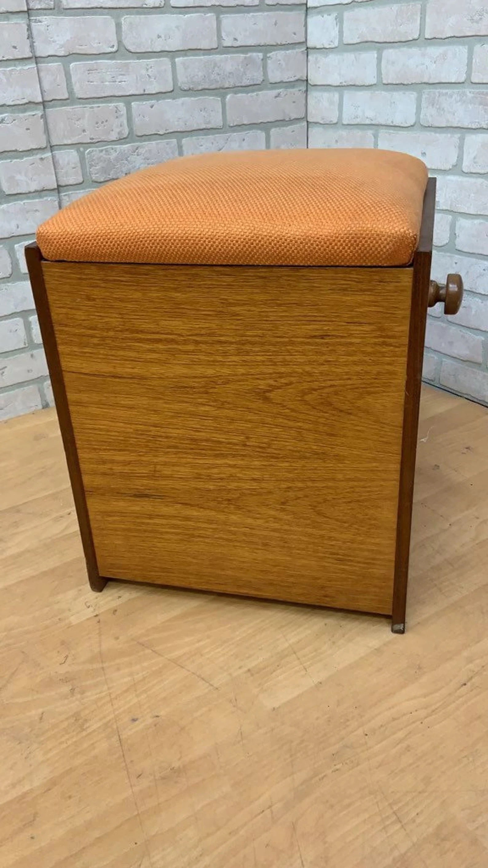 Mid Century Modern Cube Storage with Upholstered Seat - Set of 5