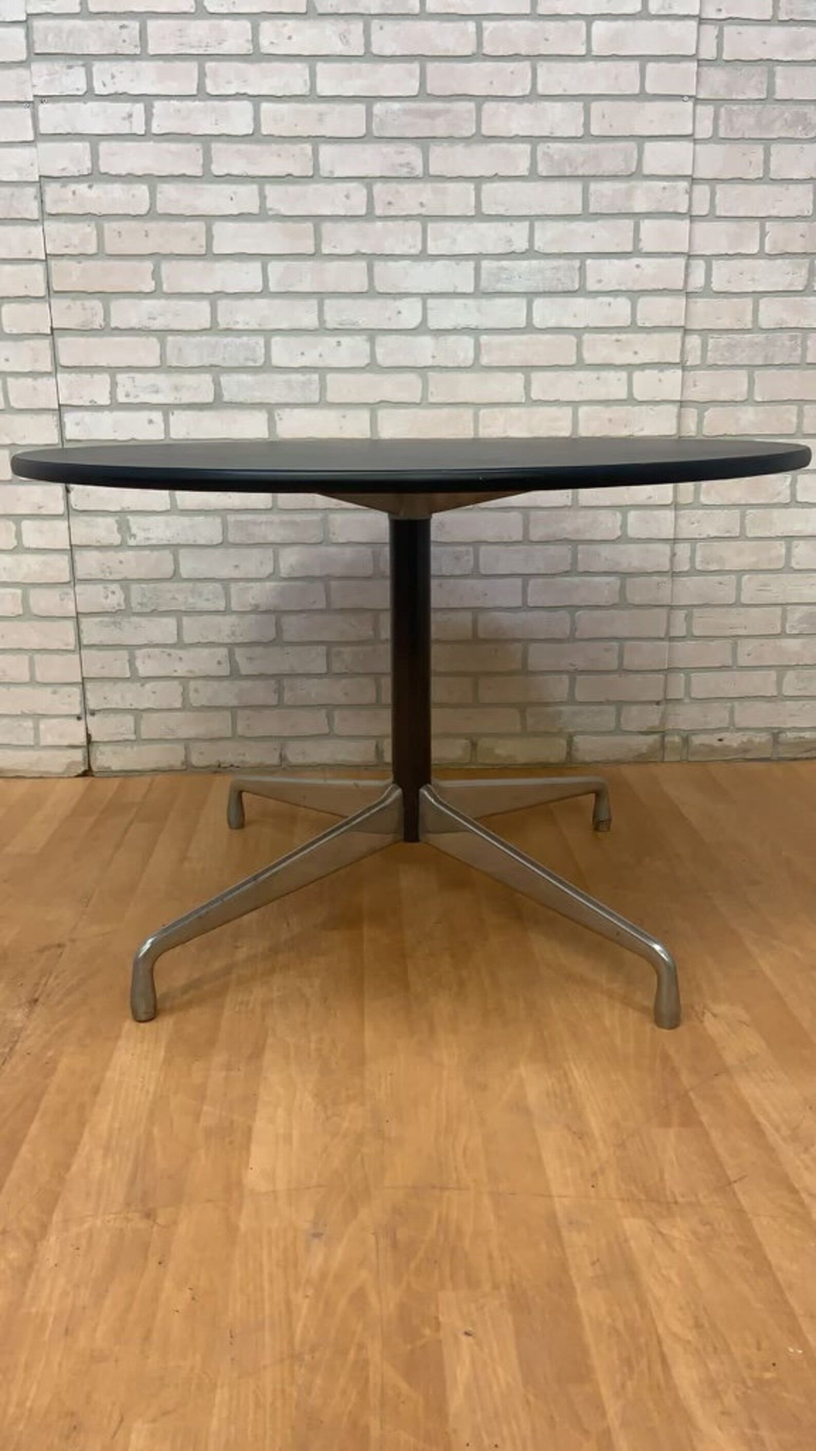 Vintage Mid Century Modern Eames Group Herman Miller Black Laminate Dining Table