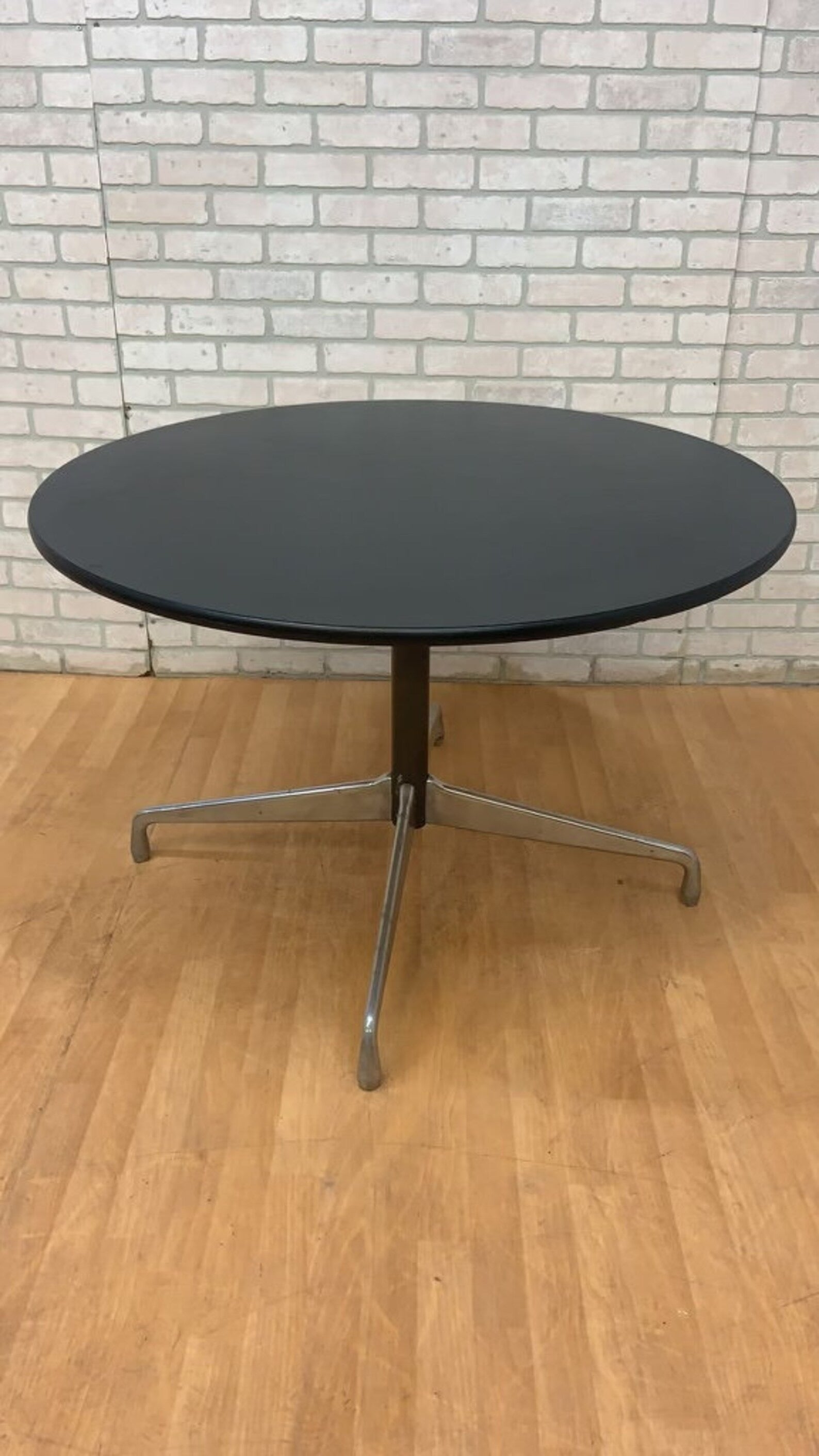 Vintage Mid Century Modern Eames Group Herman Miller Black Laminate Dining Table