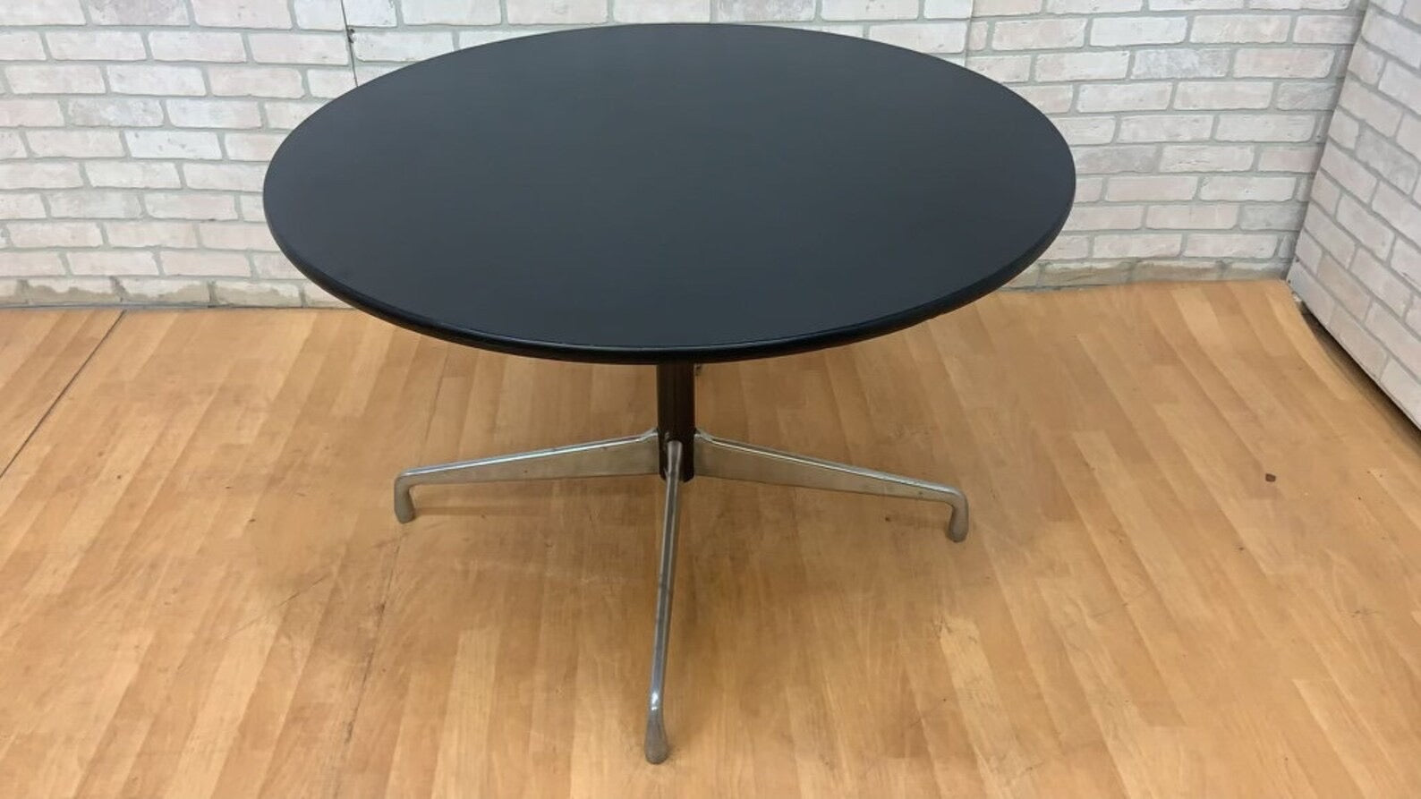 Vintage Mid Century Modern Eames Group Herman Miller Black Laminate Dining Table