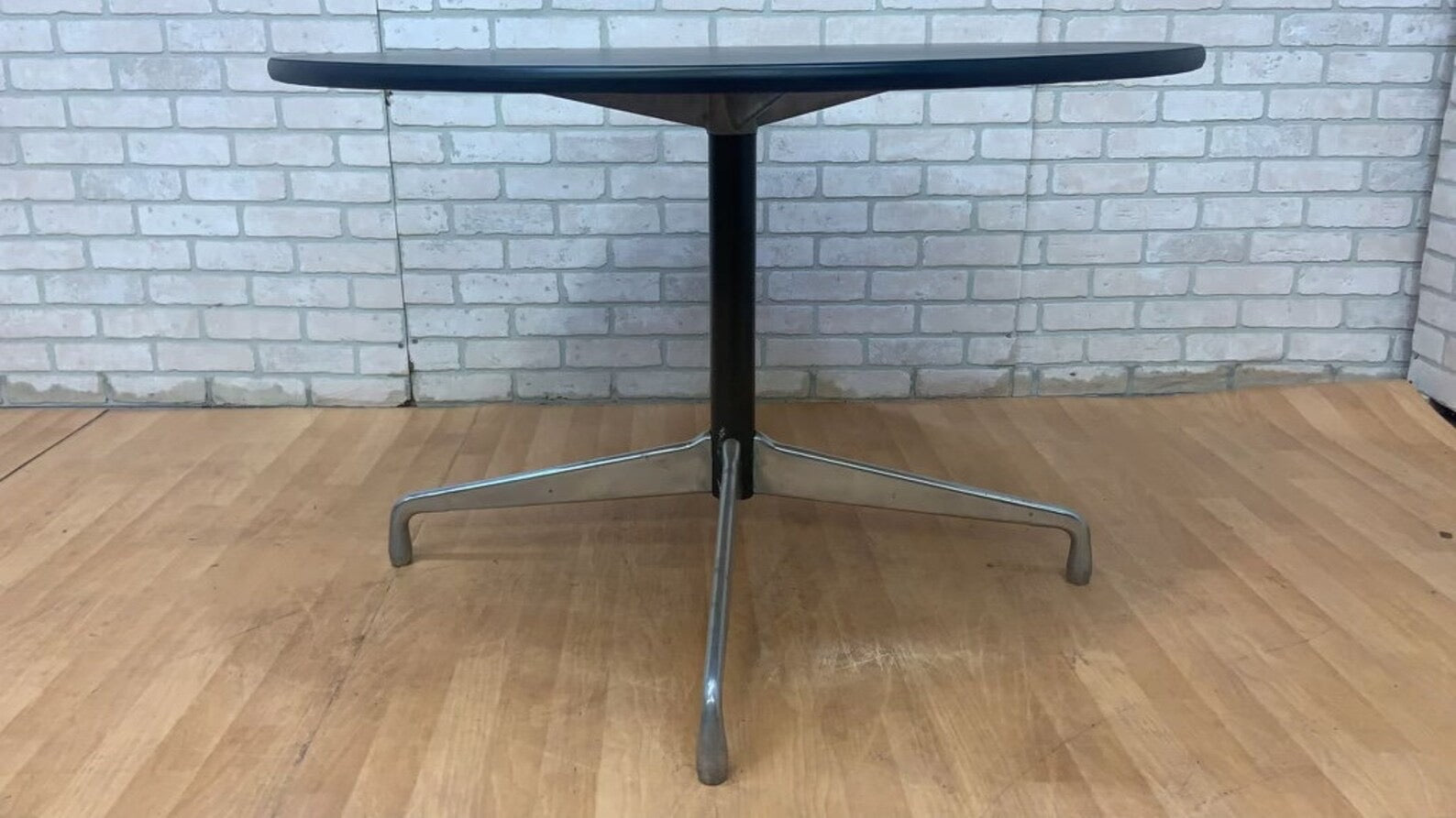 Vintage Mid Century Modern Eames Group Herman Miller Black Laminate Dining Table