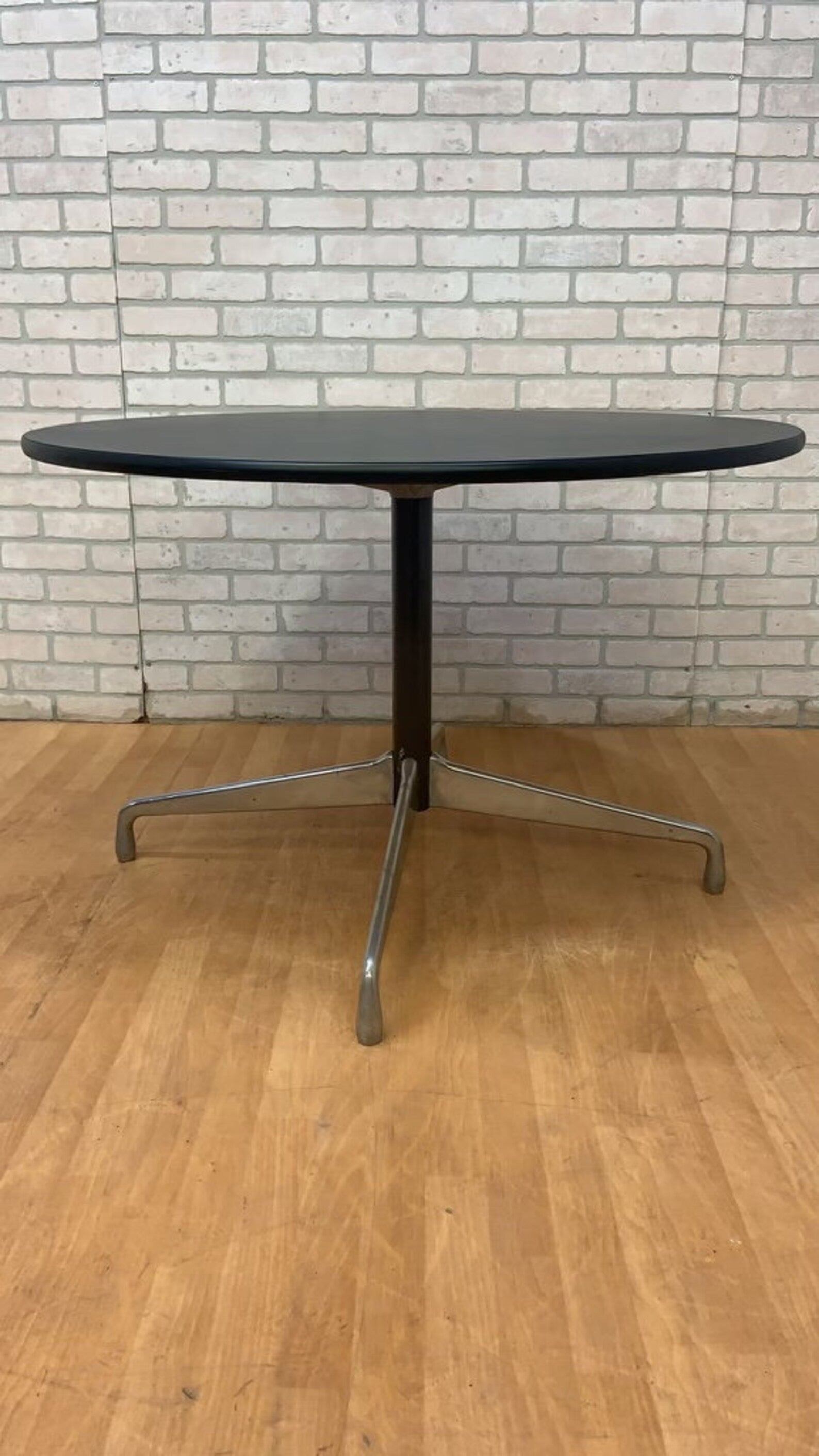 Vintage Mid Century Modern Eames Group Herman Miller Black Laminate Dining Table