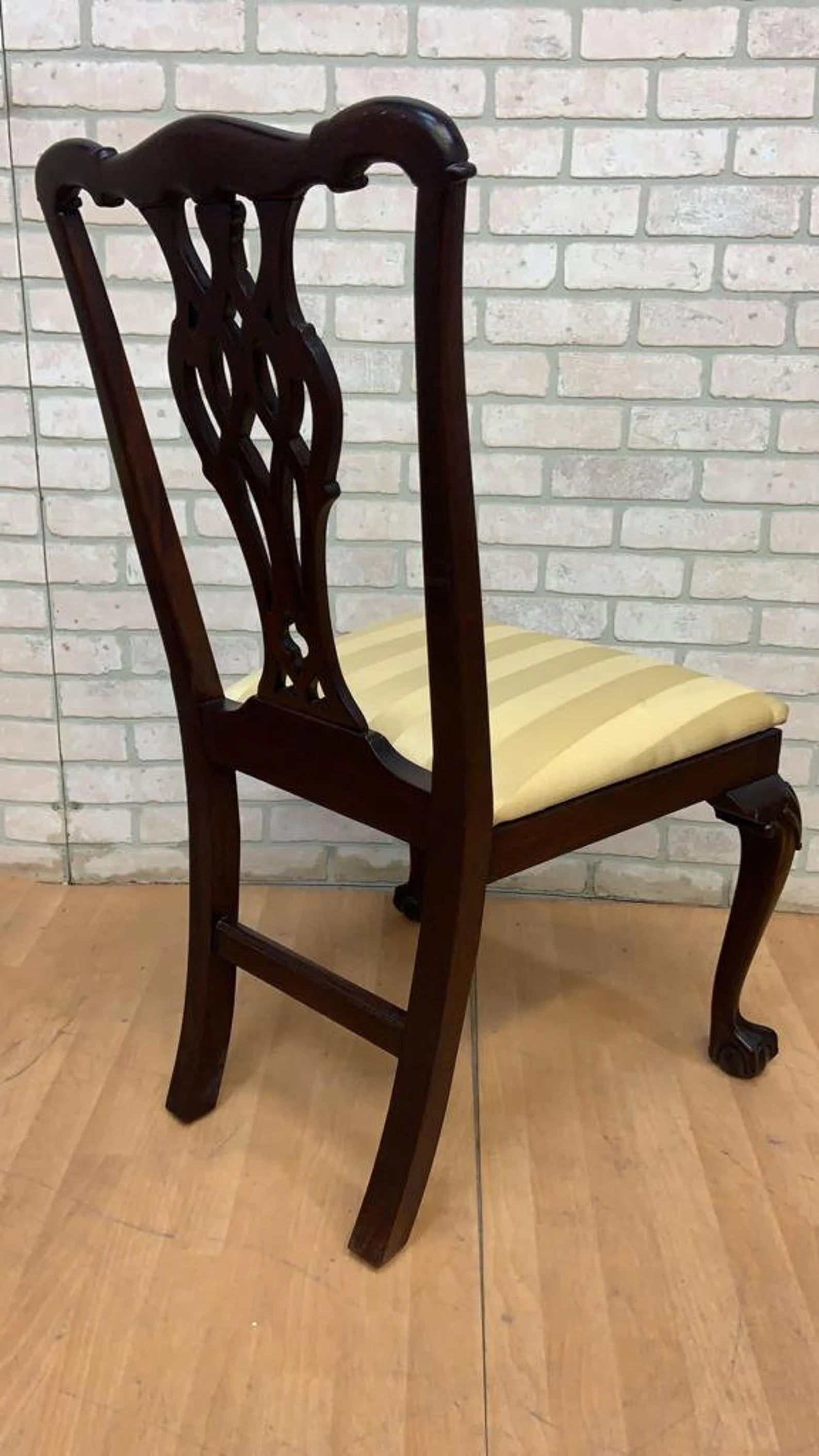 Vintage Traditional Chippendale Ball and Claw Mahogany Dining Chairs - Set of 6