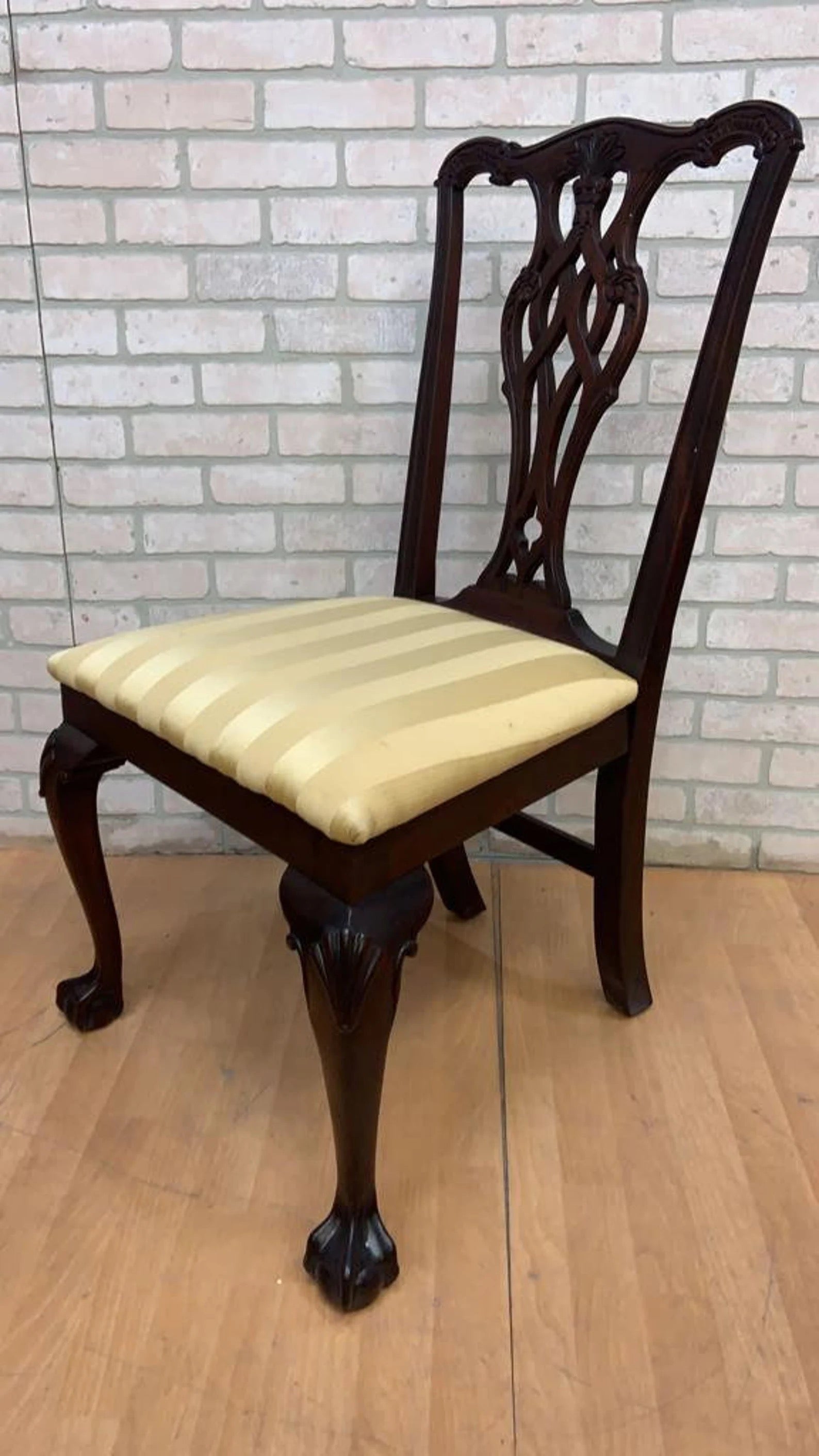 Vintage Traditional Chippendale Ball and Claw Mahogany Dining Chairs - Set of 6