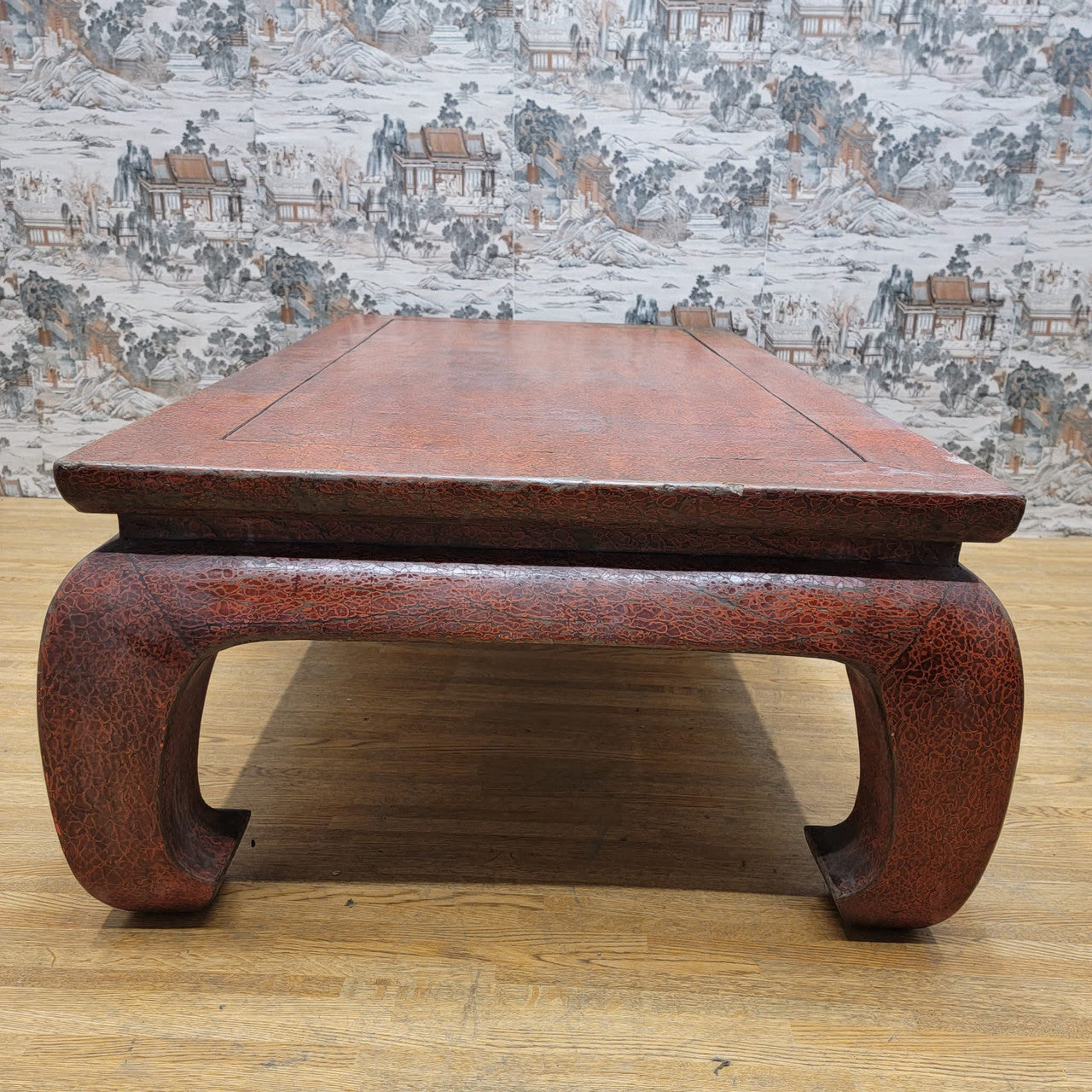 Antique Shanxi Province Red Lacquer Elm Coffee Table