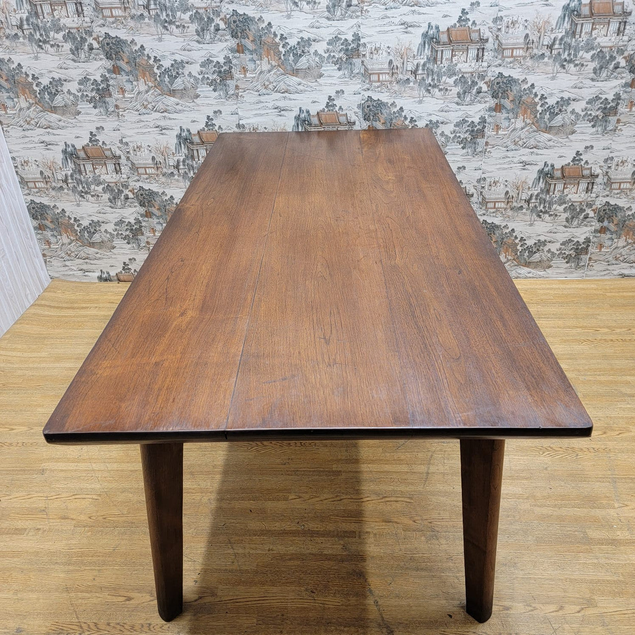 Antique East Indian British Colonial Teak 6 Seat Dining Table