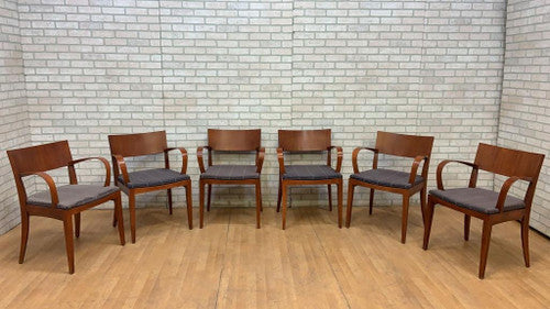 Contemporary Jonathan Crinion for Knoll Wood Side Dining Armchairs - Set of 6