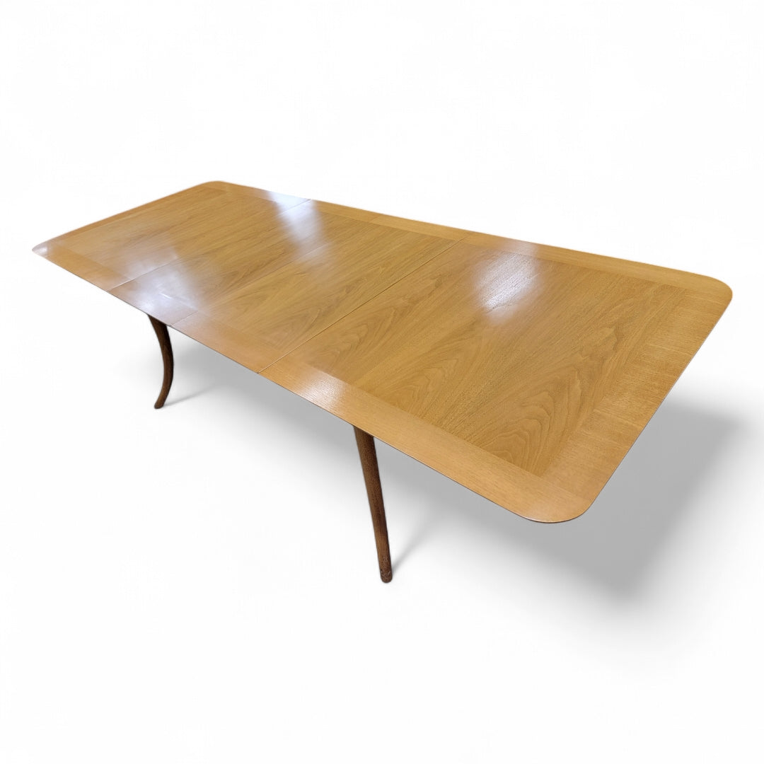 Mid Century Modern T.H. Robsjohn-Gibbings For Widdicomb Klismos Style Dining Table with Two Extension Boards and 6 Chairs