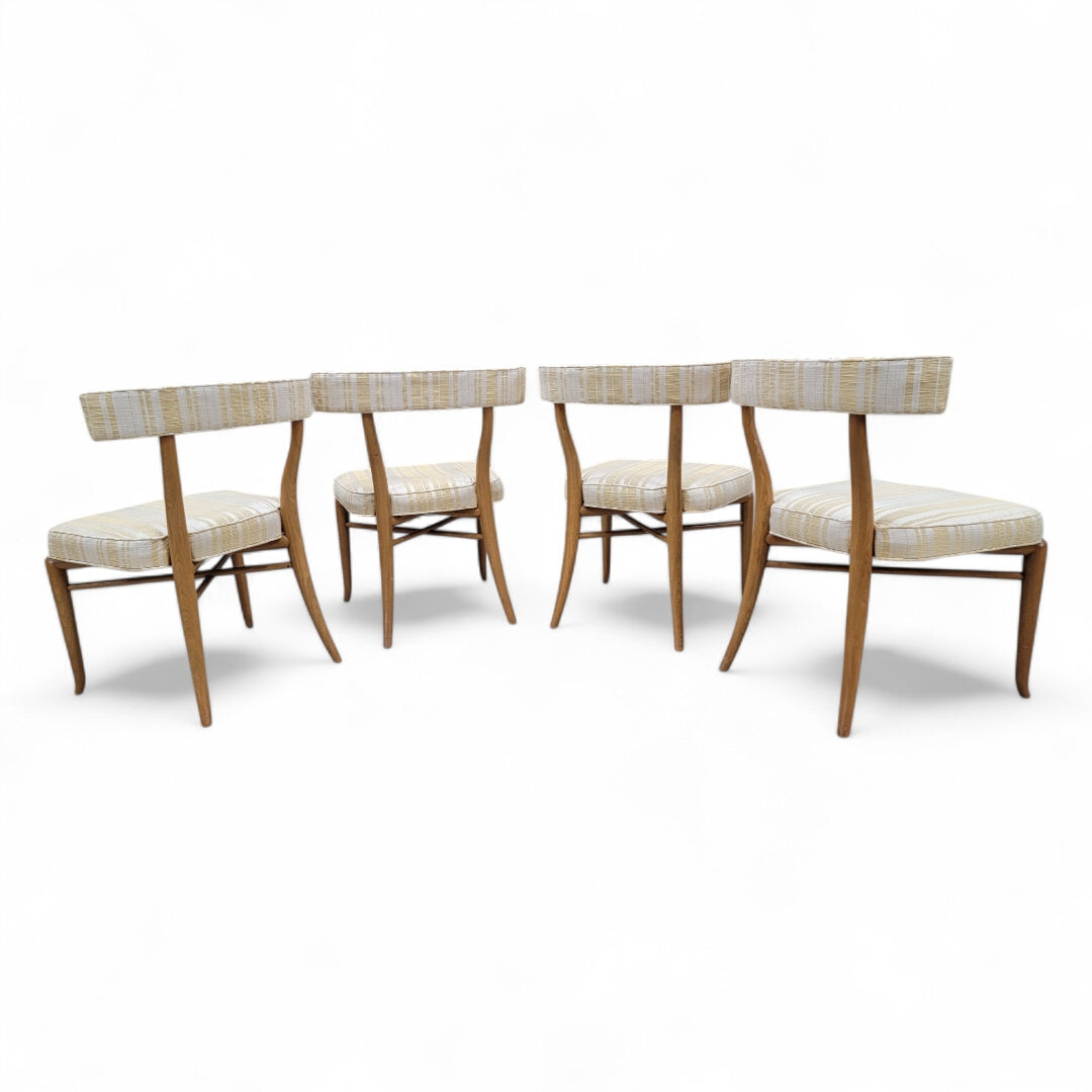 Mid Century Modern T.H. Robsjohn-Gibbings For Widdicomb Klismos Style Dining Table with Two Extension Boards and 6 Chairs