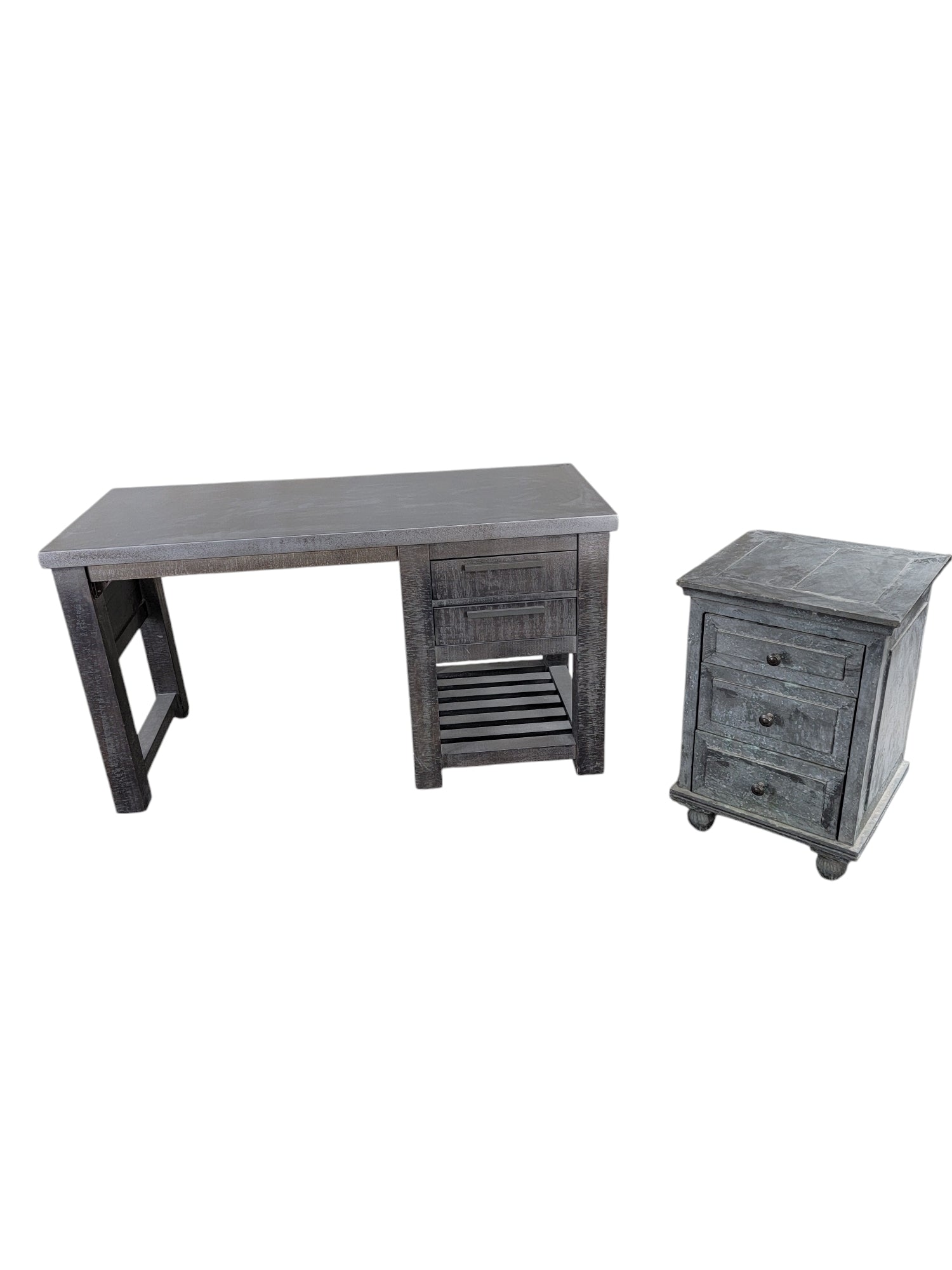 Restoration Hardware Vaughn Metal Reclaimed Storage Writing Desk