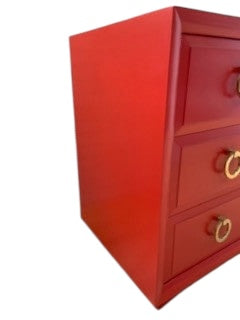 Mid Century Modern Red Dresser by John Widdicomb