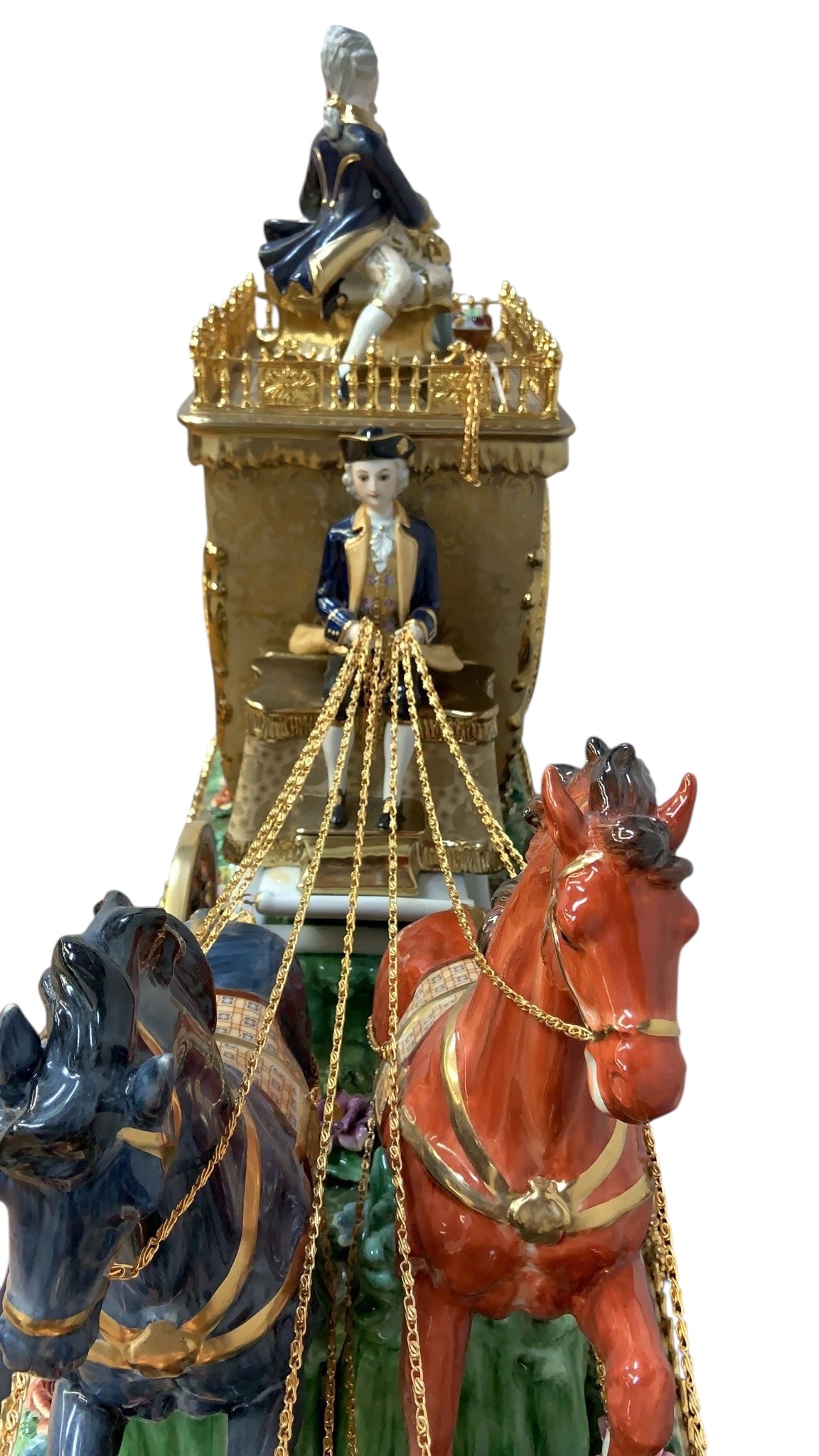 Antique Franz Hermle Monumental Capodimonte Style Vienna Porcelain Sculpted Mantel Clock/Centerpiece