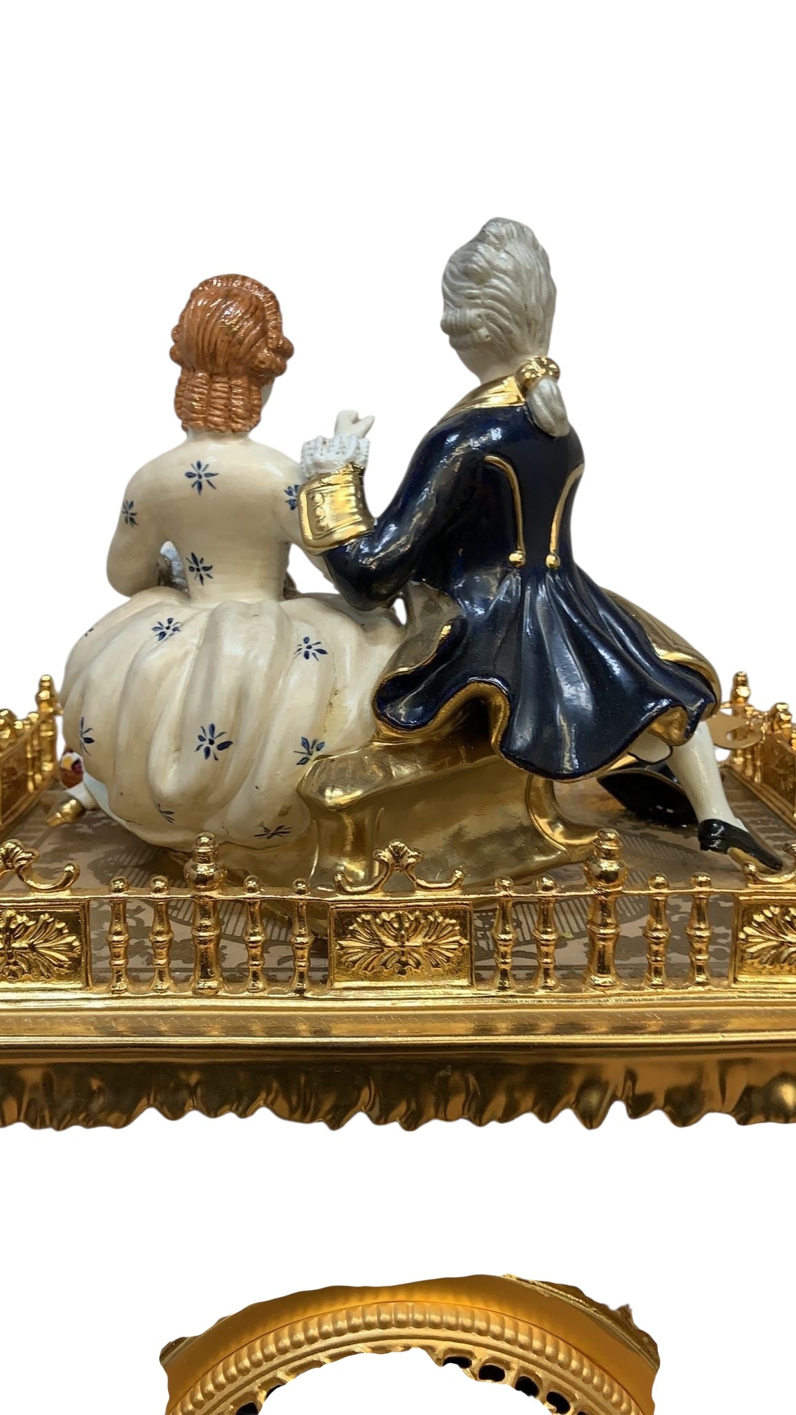 Antique Franz Hermle Monumental Capodimonte Style Vienna Porcelain Sculpted Mantel Clock/Centerpiece