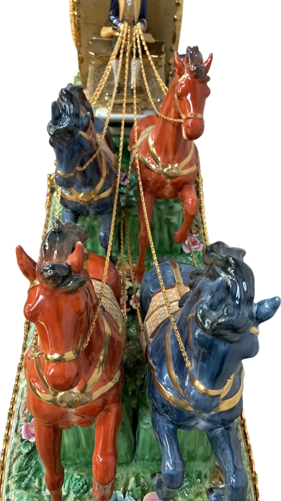 Antique Franz Hermle Monumental Capodimonte Style Vienna Porcelain Sculpted Mantel Clock/Centerpiece