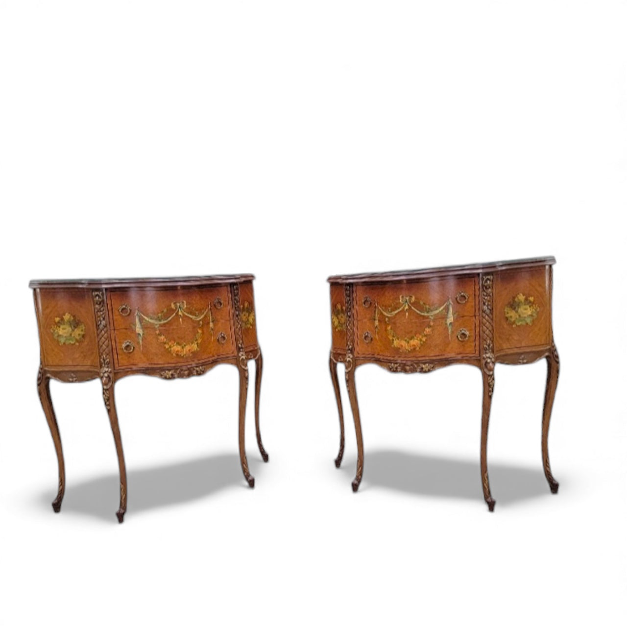Antique Neoclassical French Style End Tabes/Nightstands - Pair