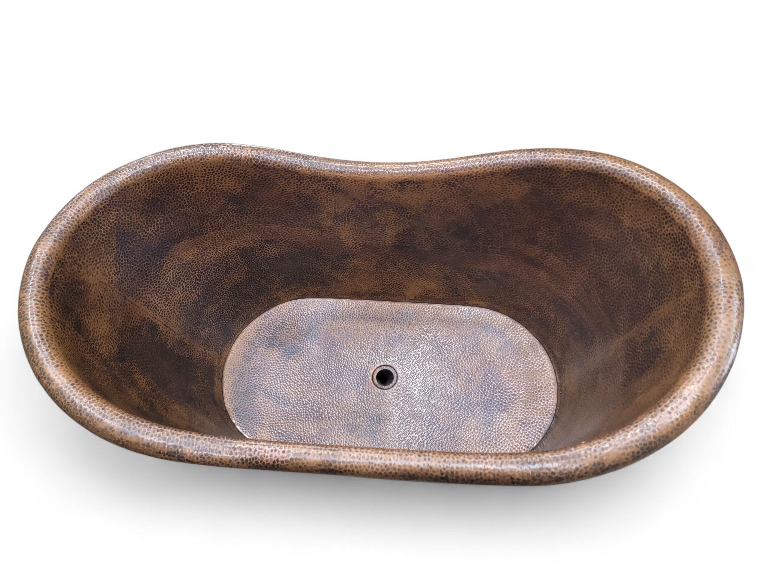 Farmhouse Hammered Copper Free Standing Bath Soaking Tub
