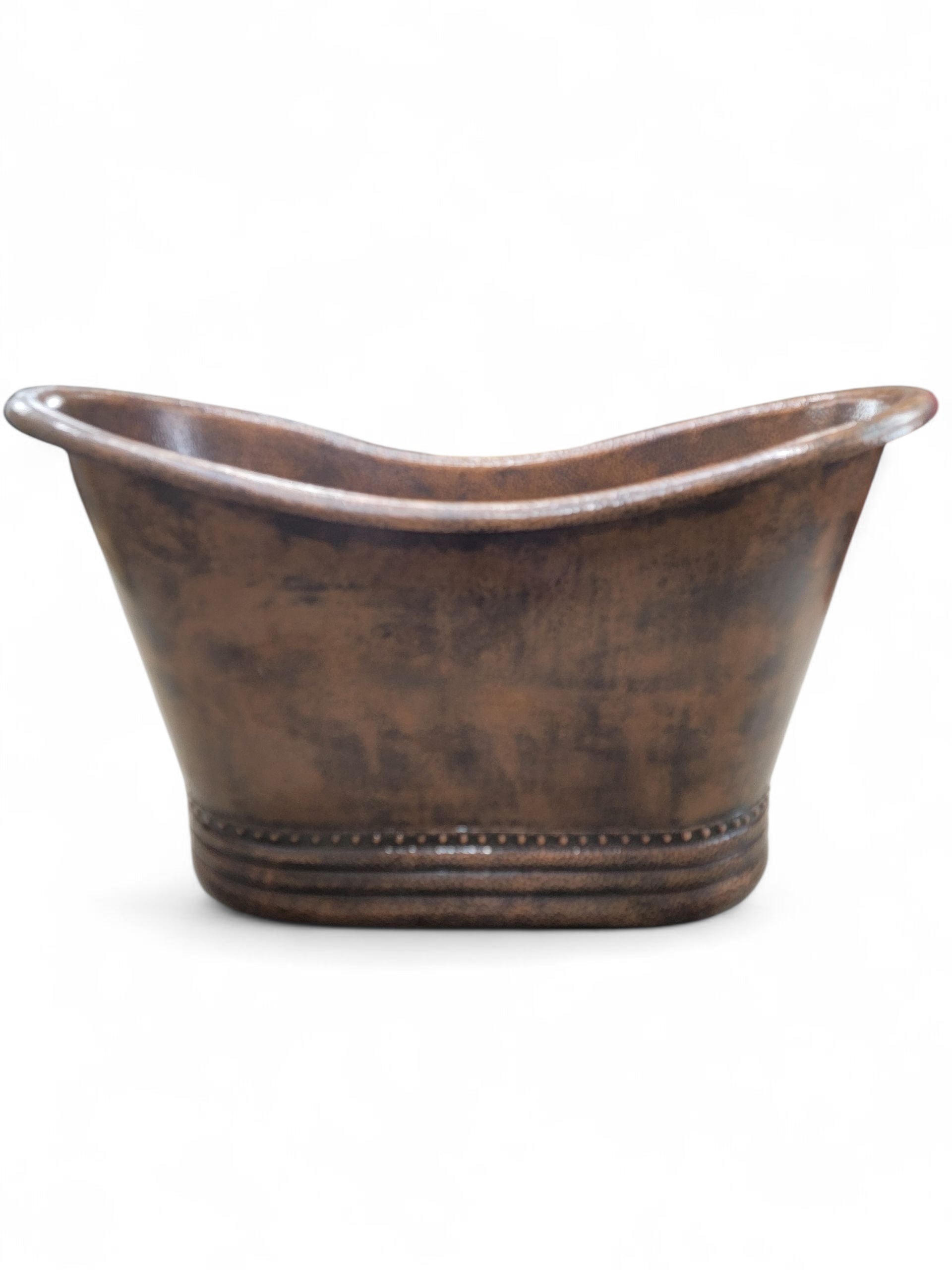 Farmhouse Hammered Copper Free Standing Bath Soaking Tub