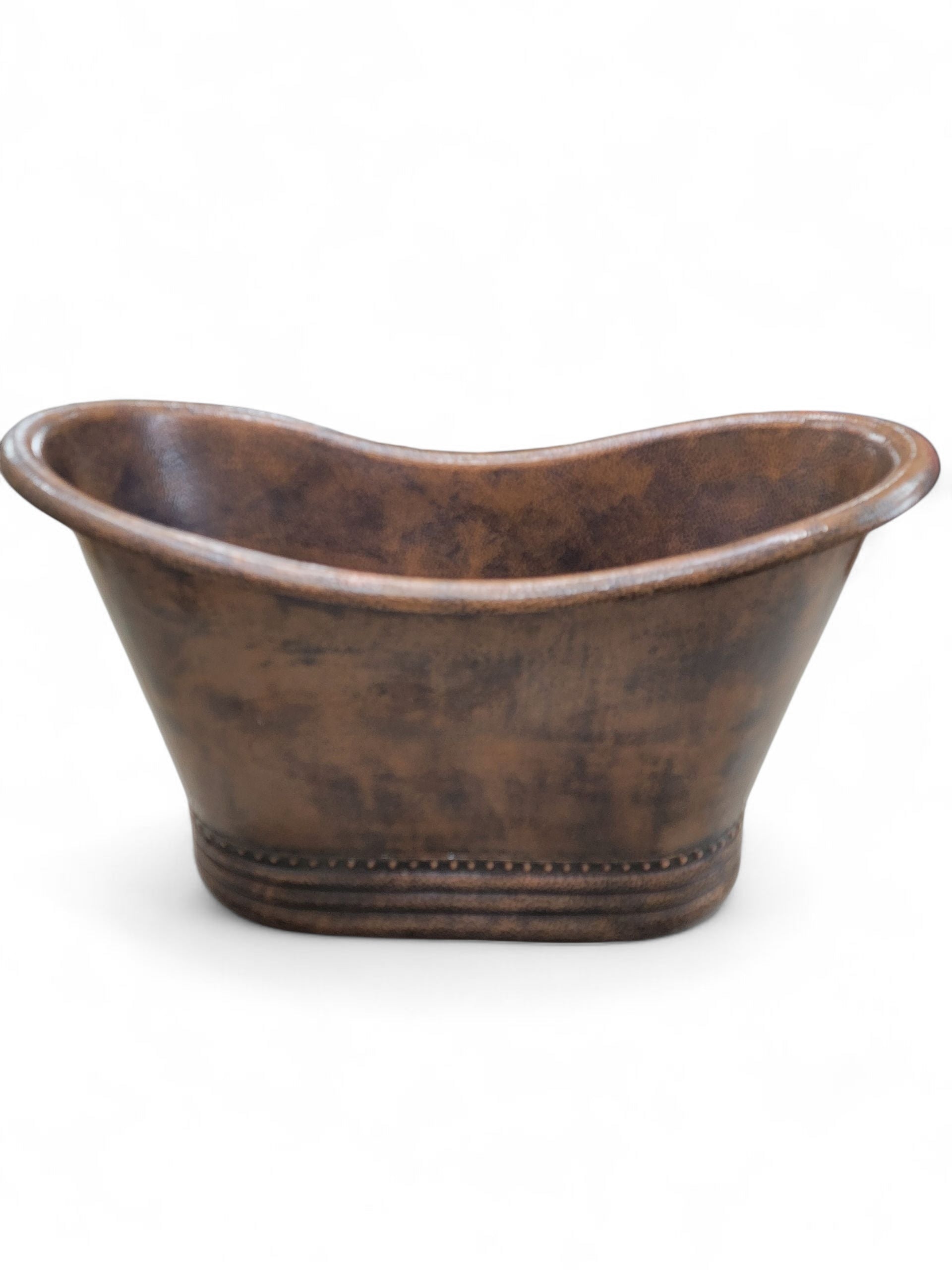 Farmhouse Hammered Copper Free Standing Bath Soaking Tub