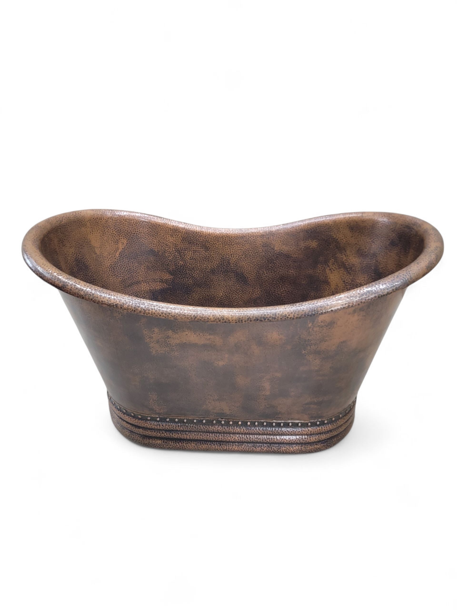 Farmhouse Hammered Copper Free Standing Bath Soaking Tub