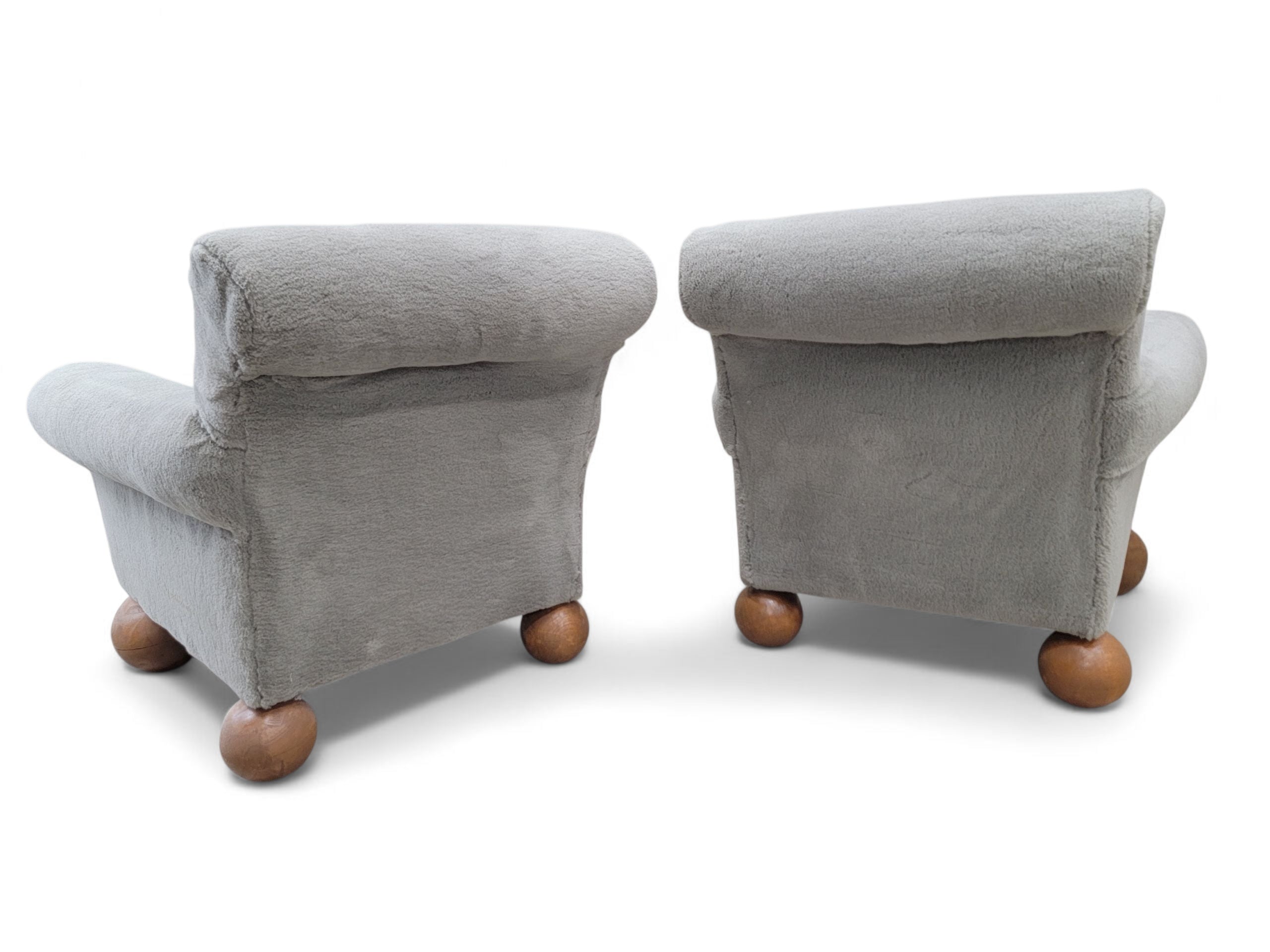 Vintage Teddy Bear Lounge Chairs Newly Reupholstered - Pair