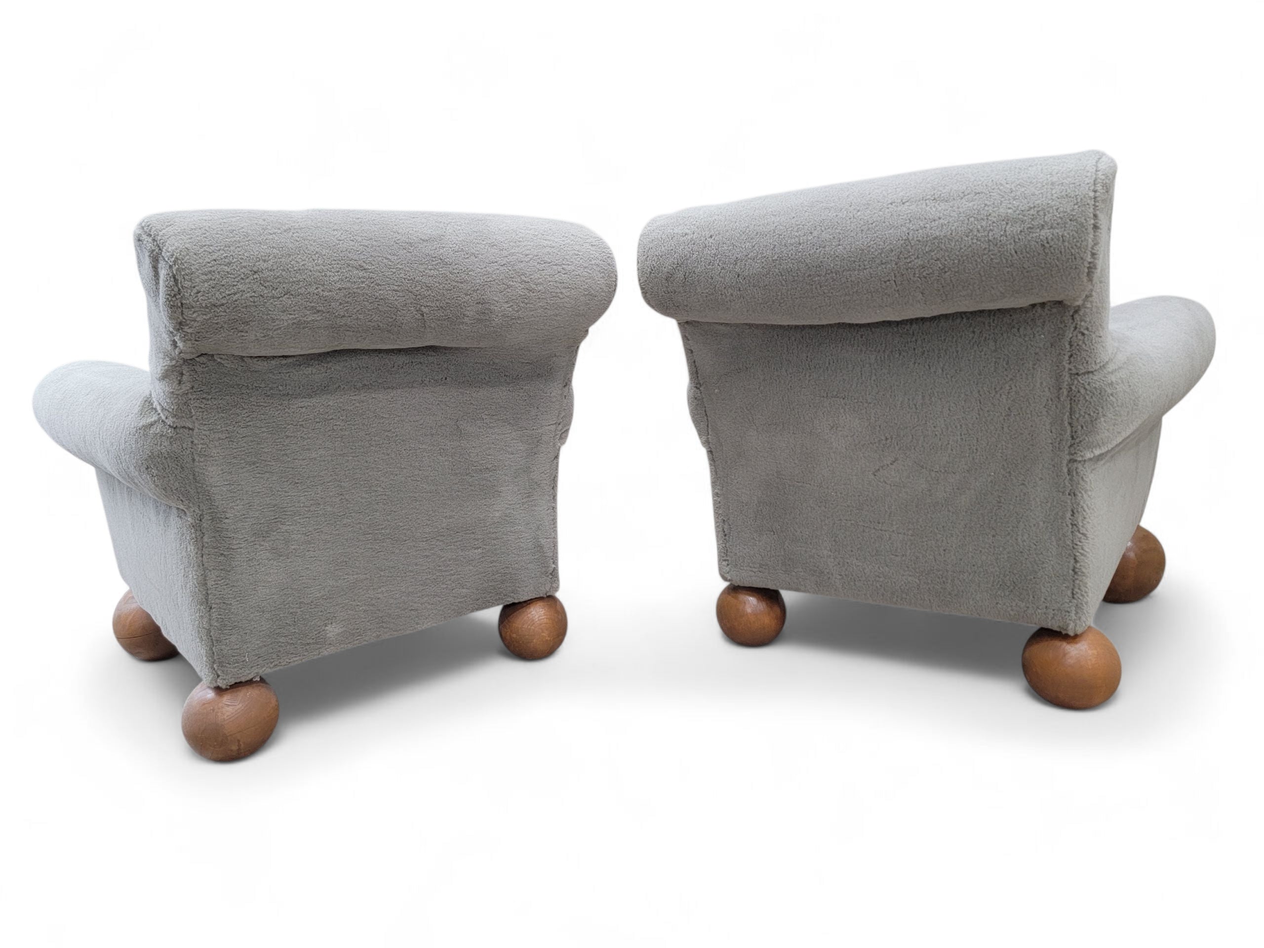 Vintage Teddy Bear Lounge Chairs Newly Reupholstered - Pair